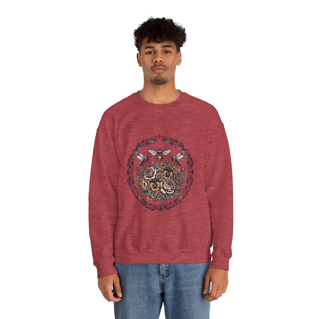 Unisex Floral with Bees Sweatshirt
