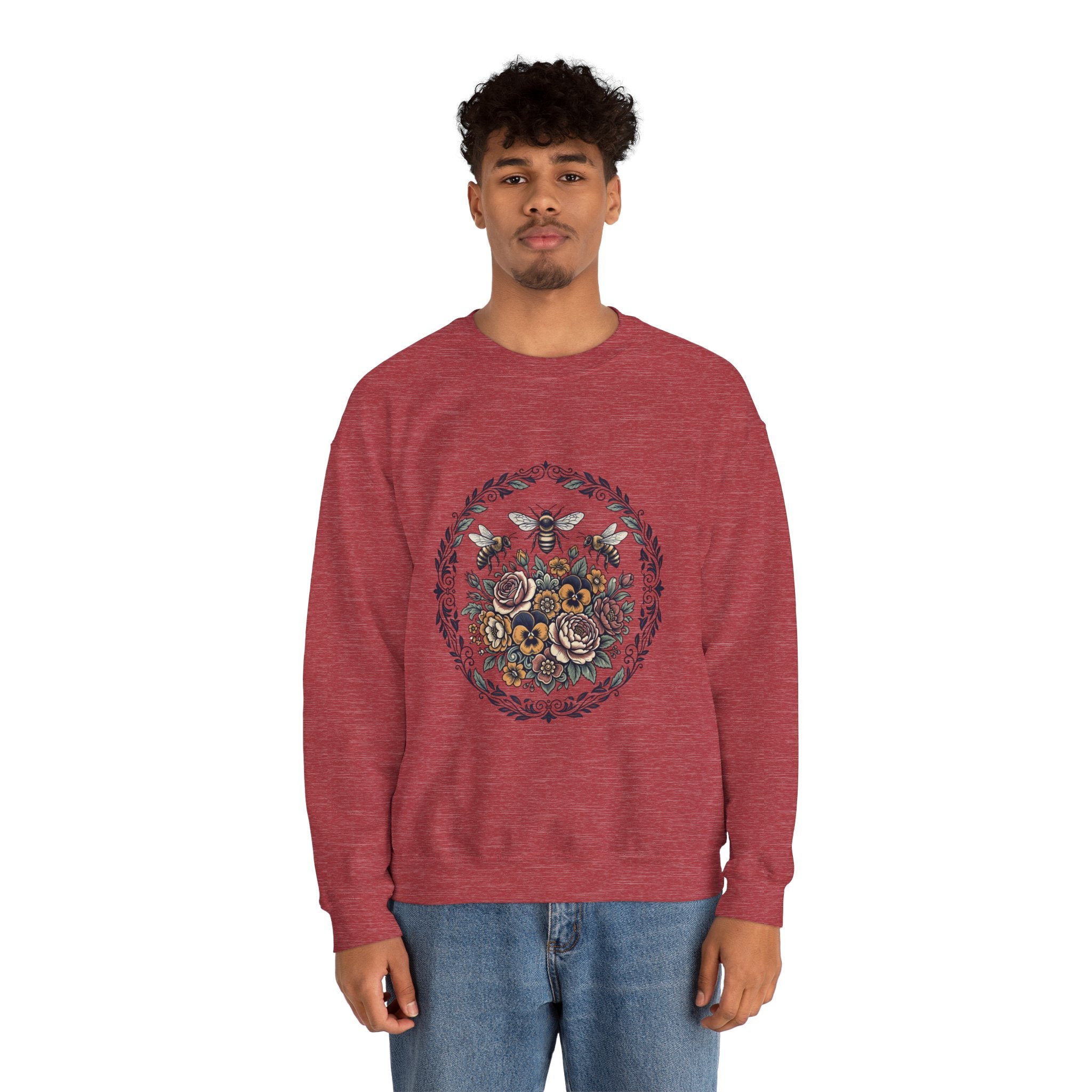 Unisex Floral with Bees Sweatshirt