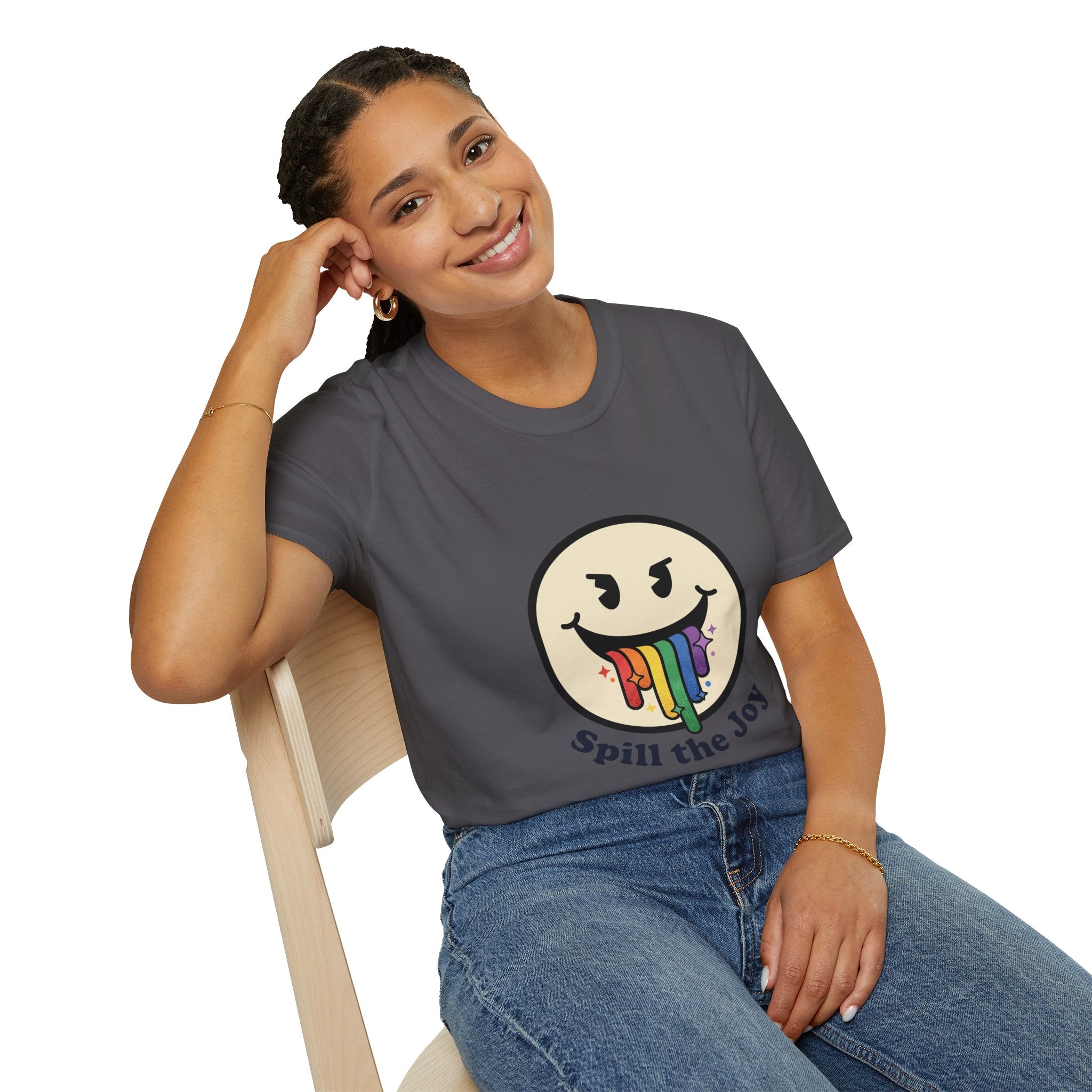 Smiley Face Spill the Joy T-Shirt