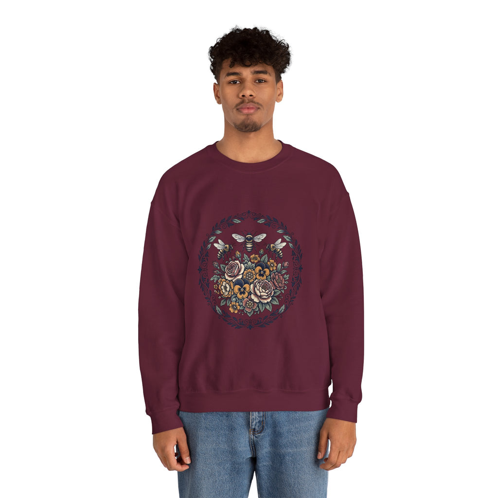 Unisex Floral with Bees Sweatshirt