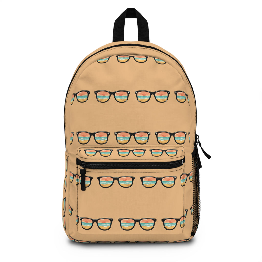 Retro Sunglasses Pattern Backpack | Tan Shades Print