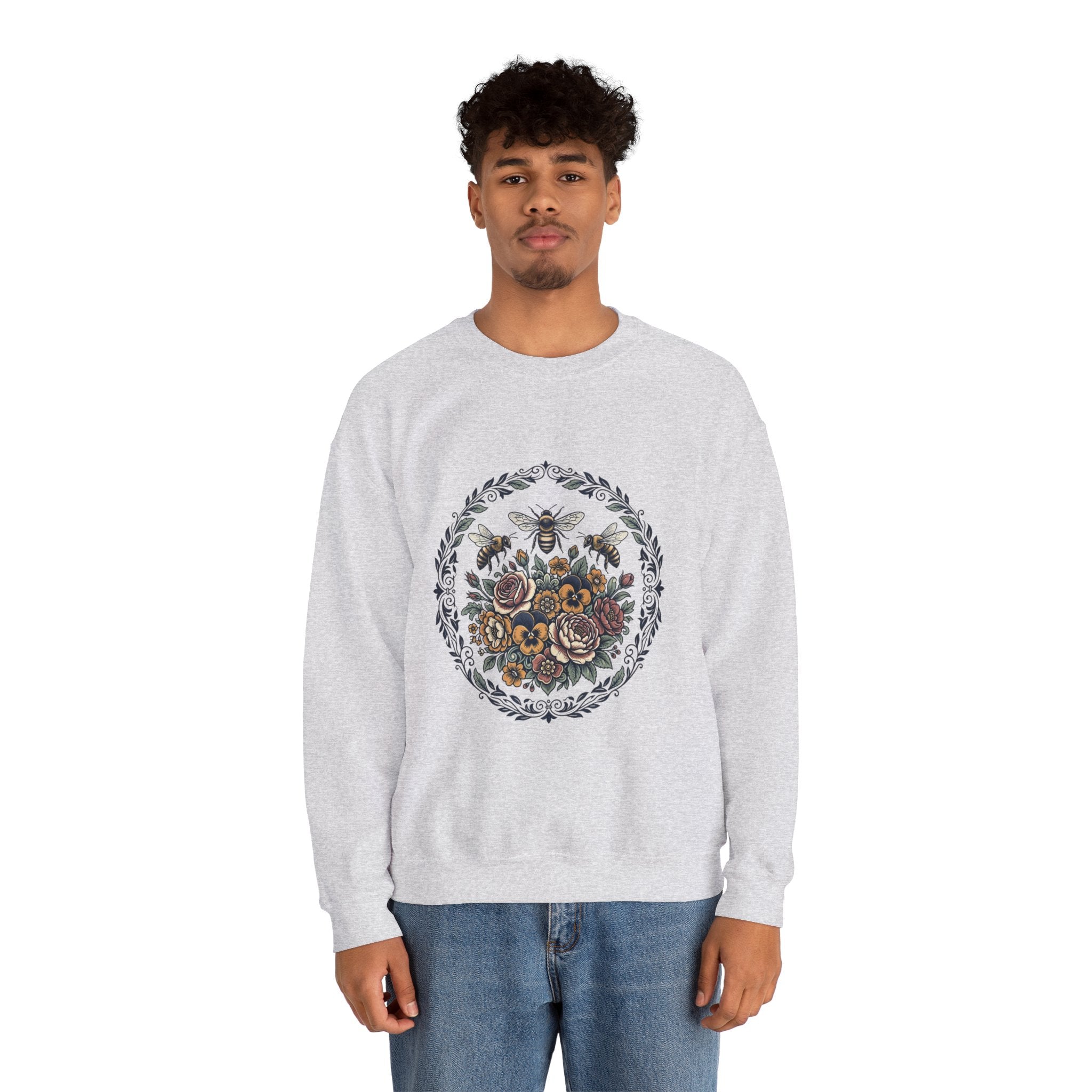 Unisex Floral with Bees Sweatshirt
