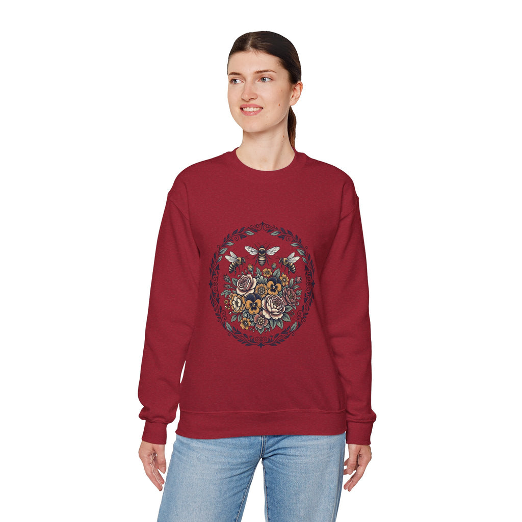Unisex Floral with Bees Sweatshirt