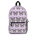 Green Moth Pattern Backpack | Lavender Butterfly Repeat Print