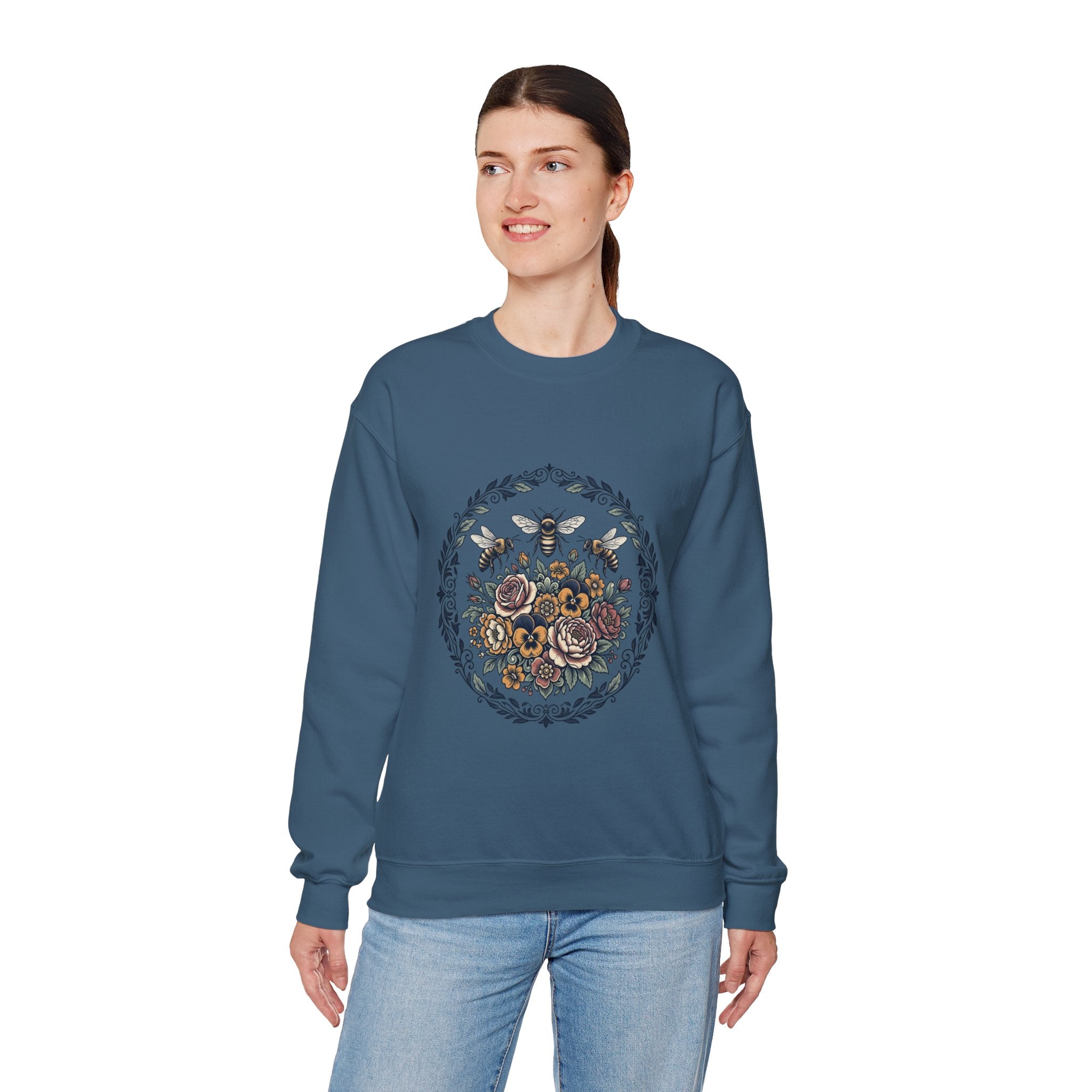 Unisex Floral with Bees Sweatshirt