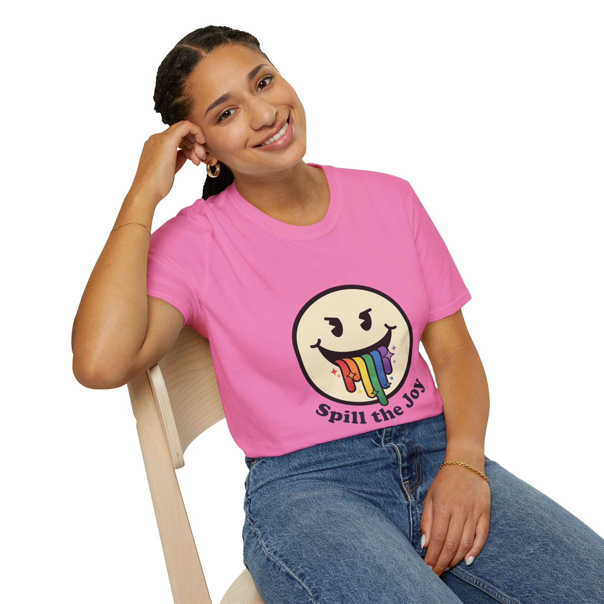 Smiley Face Spill the Joy T-Shirt