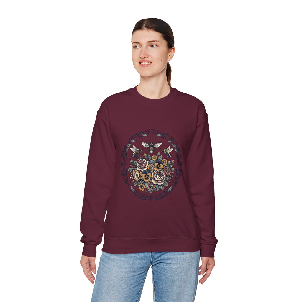 Unisex Floral with Bees Sweatshirt