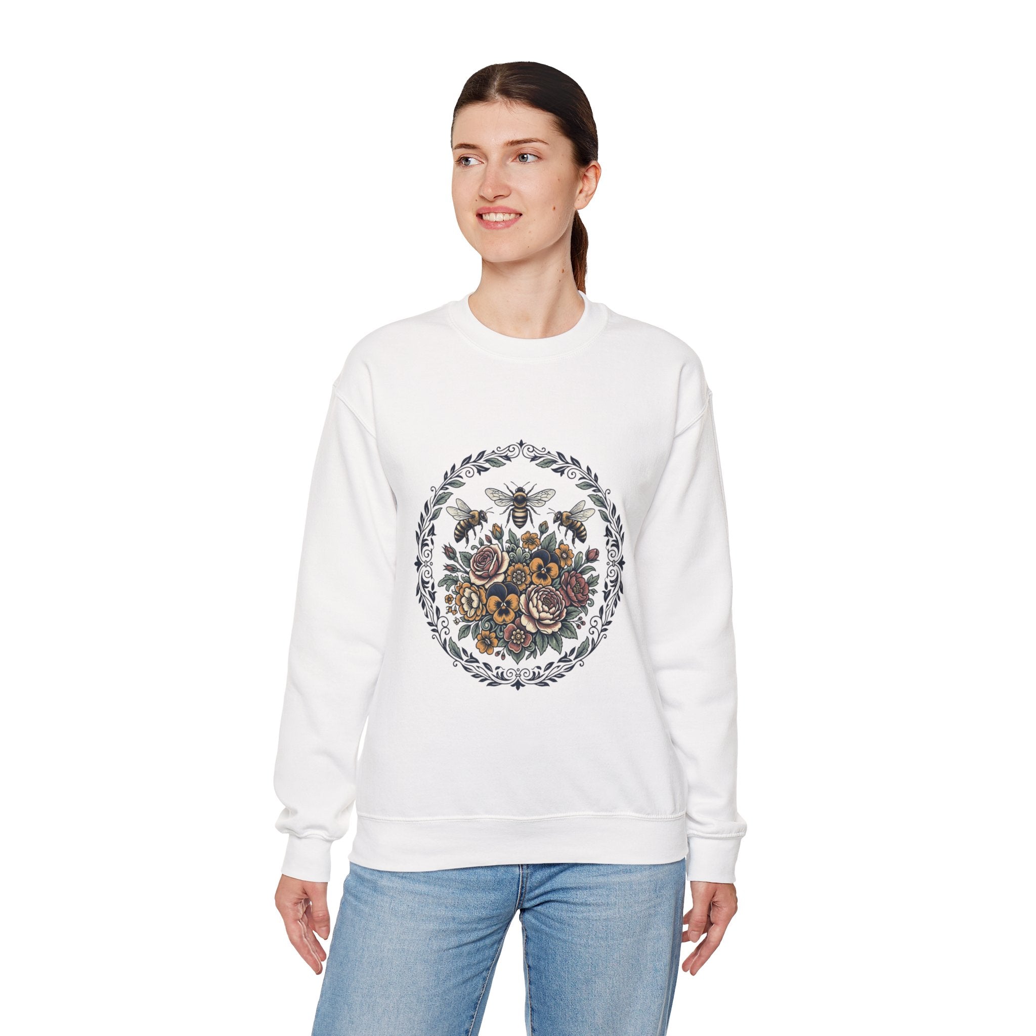 Unisex Floral with Bees Sweatshirt
