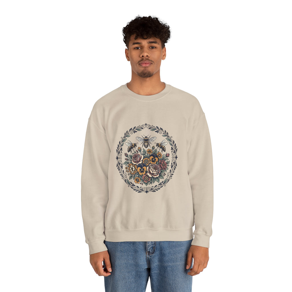 Unisex Floral with Bees Sweatshirt