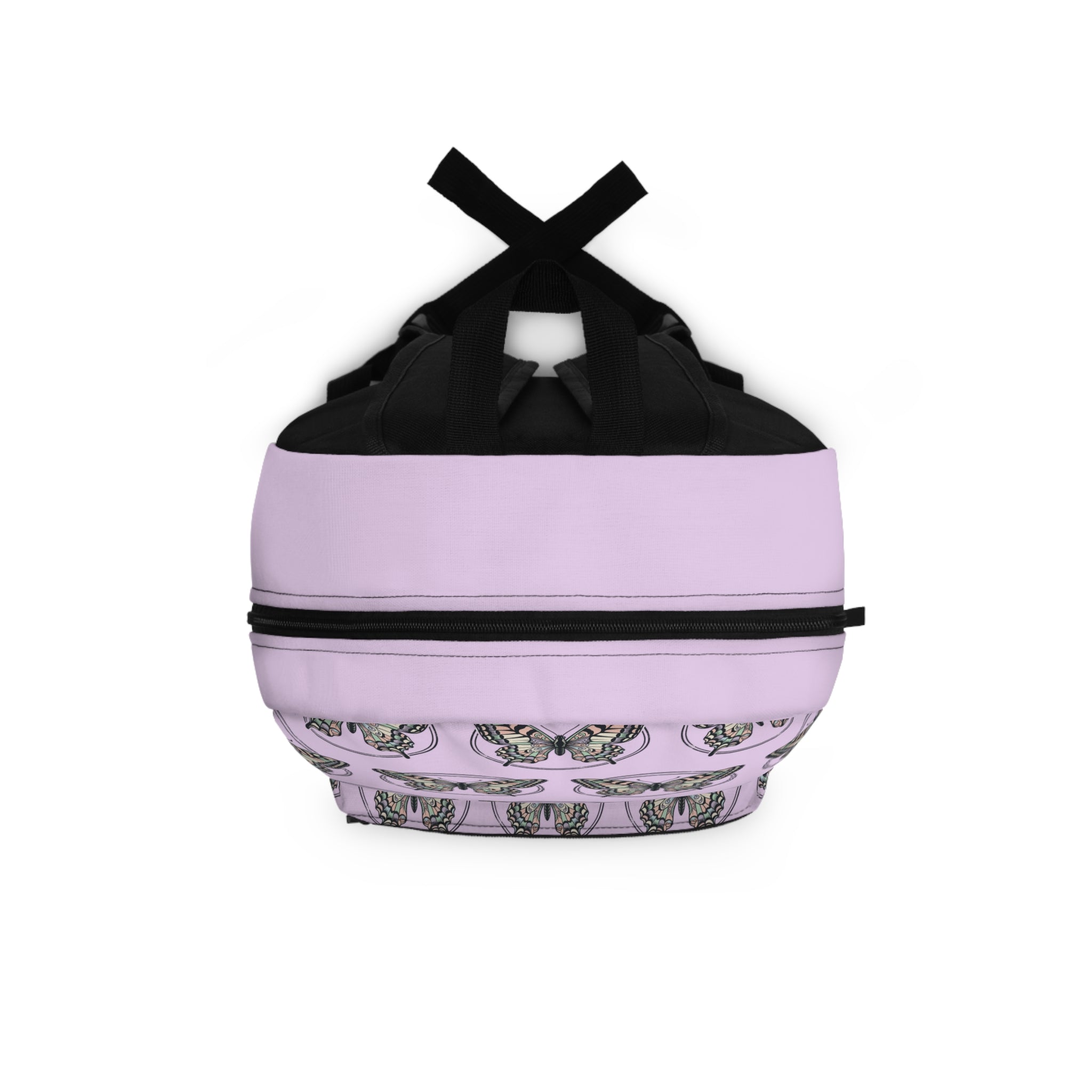 Green Moth Pattern Backpack | Lavender Butterfly Repeat Print