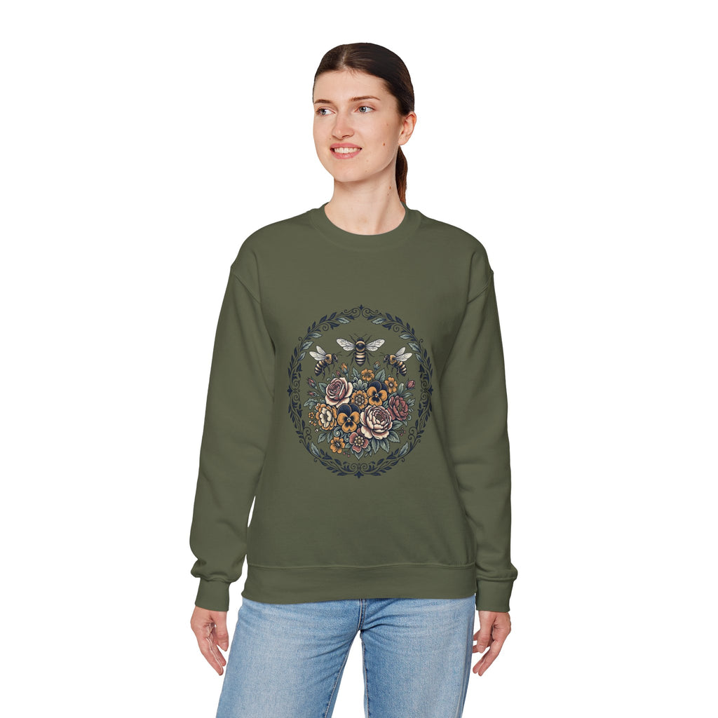 Unisex Floral with Bees Sweatshirt