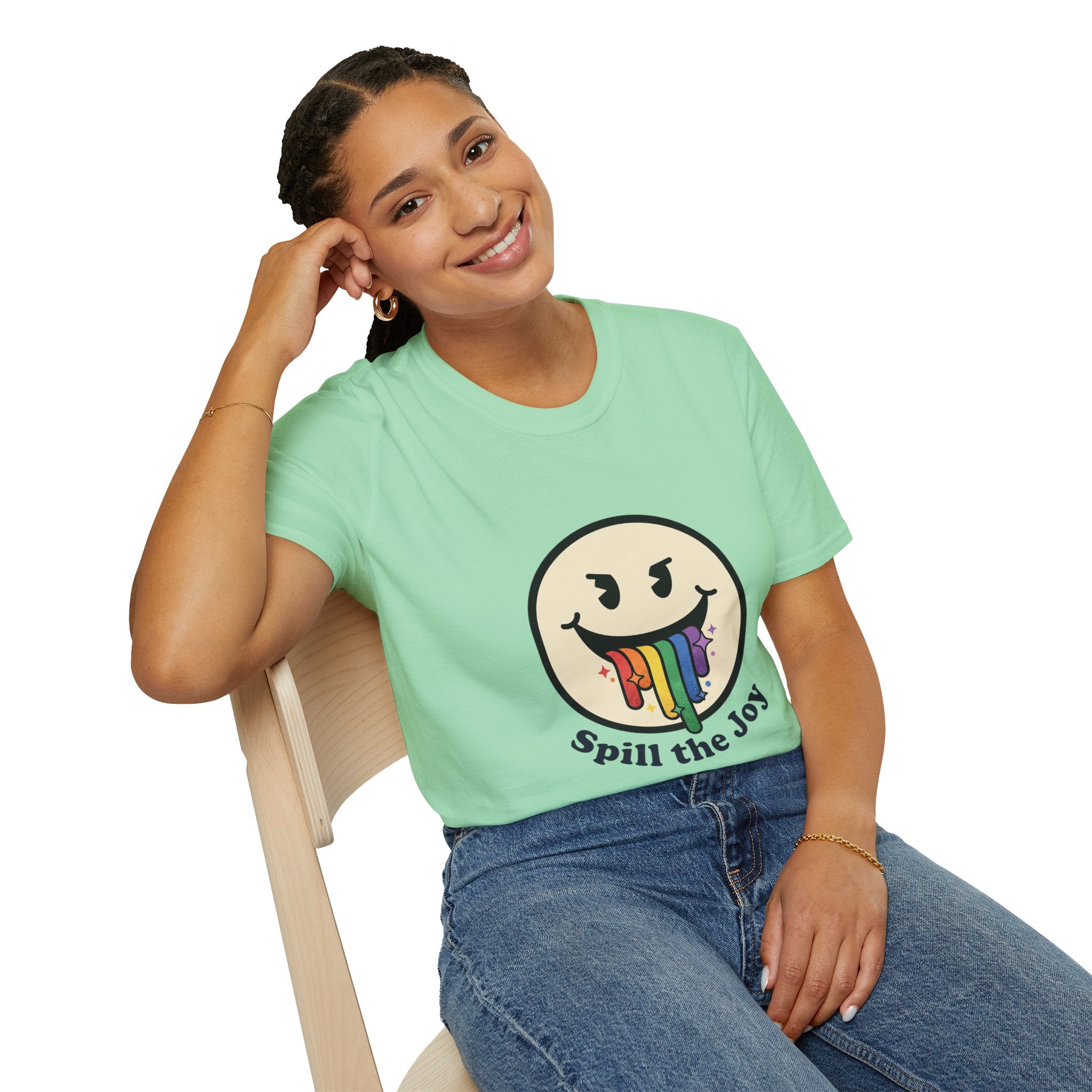 Smiley Face Spill the Joy T-Shirt