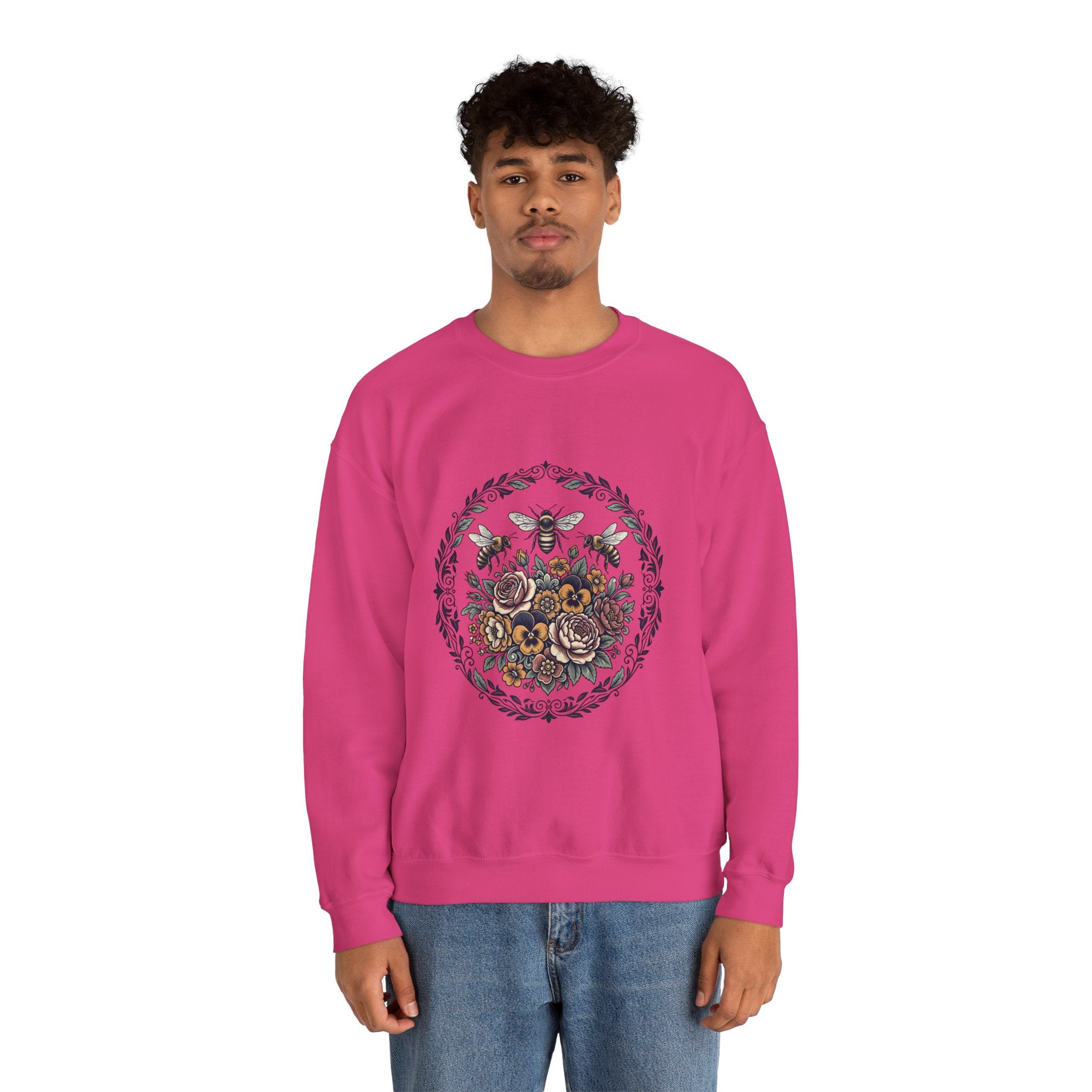 Unisex Floral with Bees Sweatshirt