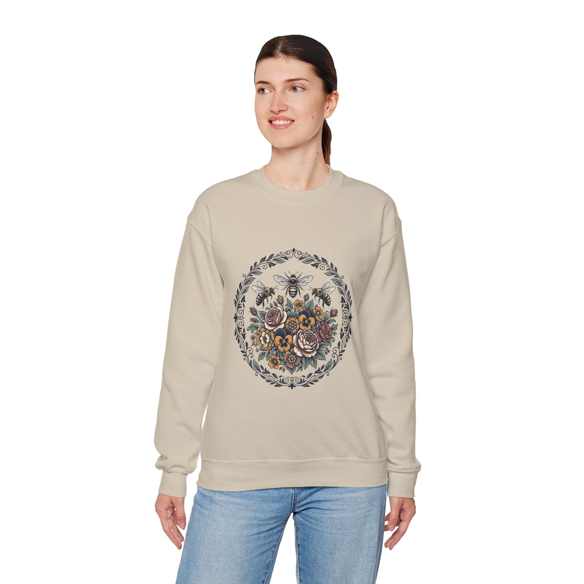 Unisex Floral with Bees Sweatshirt