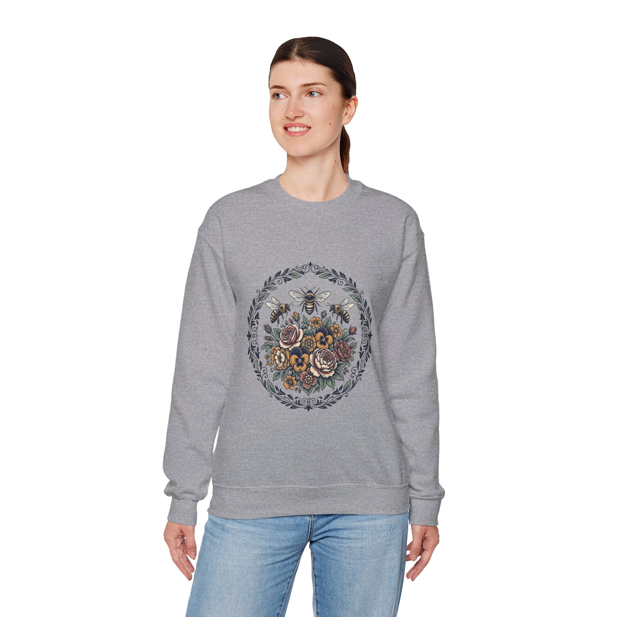 Unisex Floral with Bees Sweatshirt