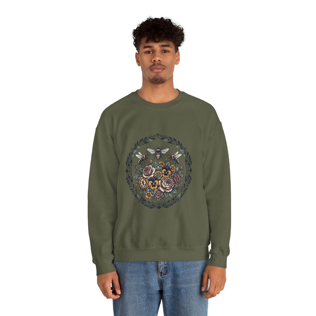Unisex Floral with Bees Sweatshirt