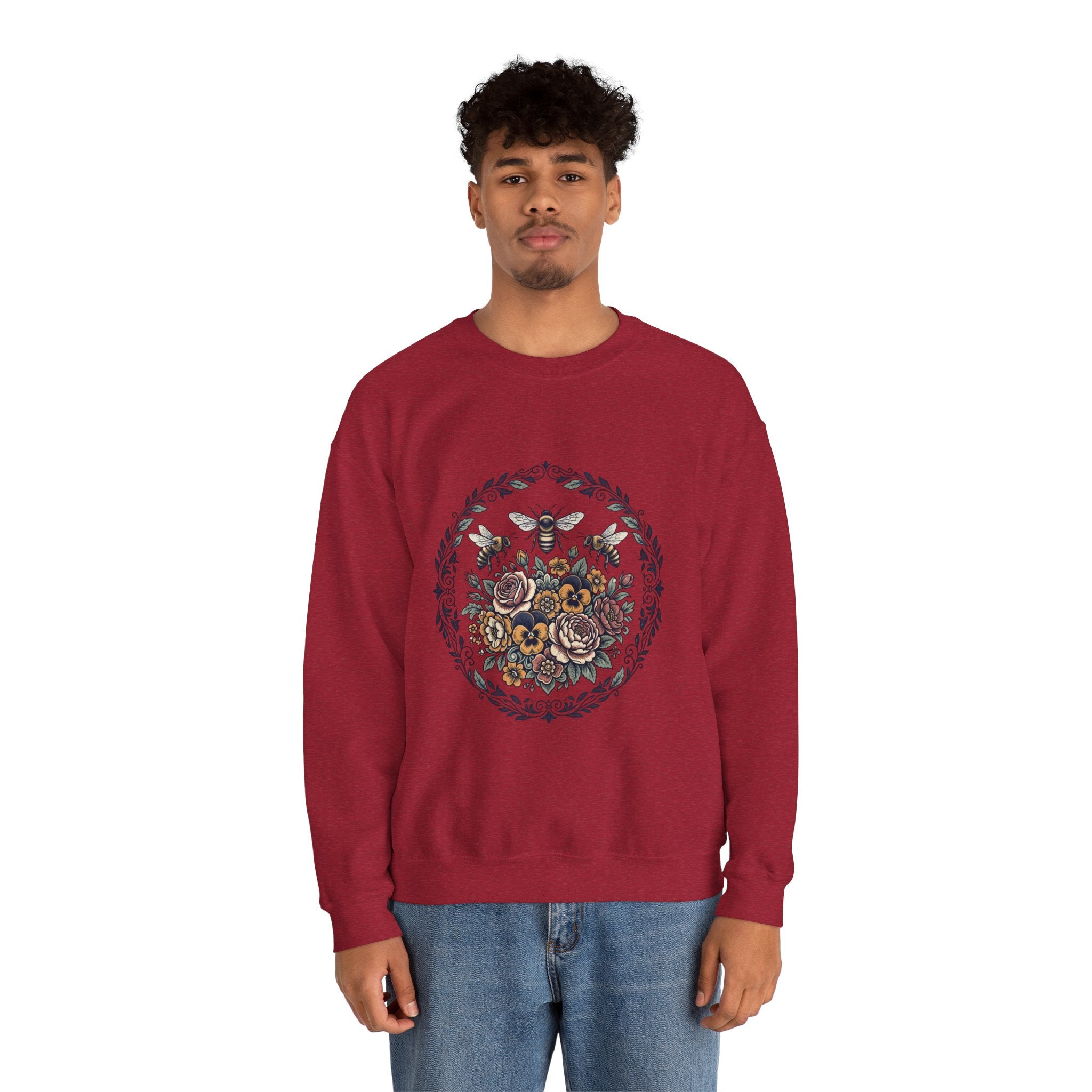 Unisex Floral with Bees Sweatshirt
