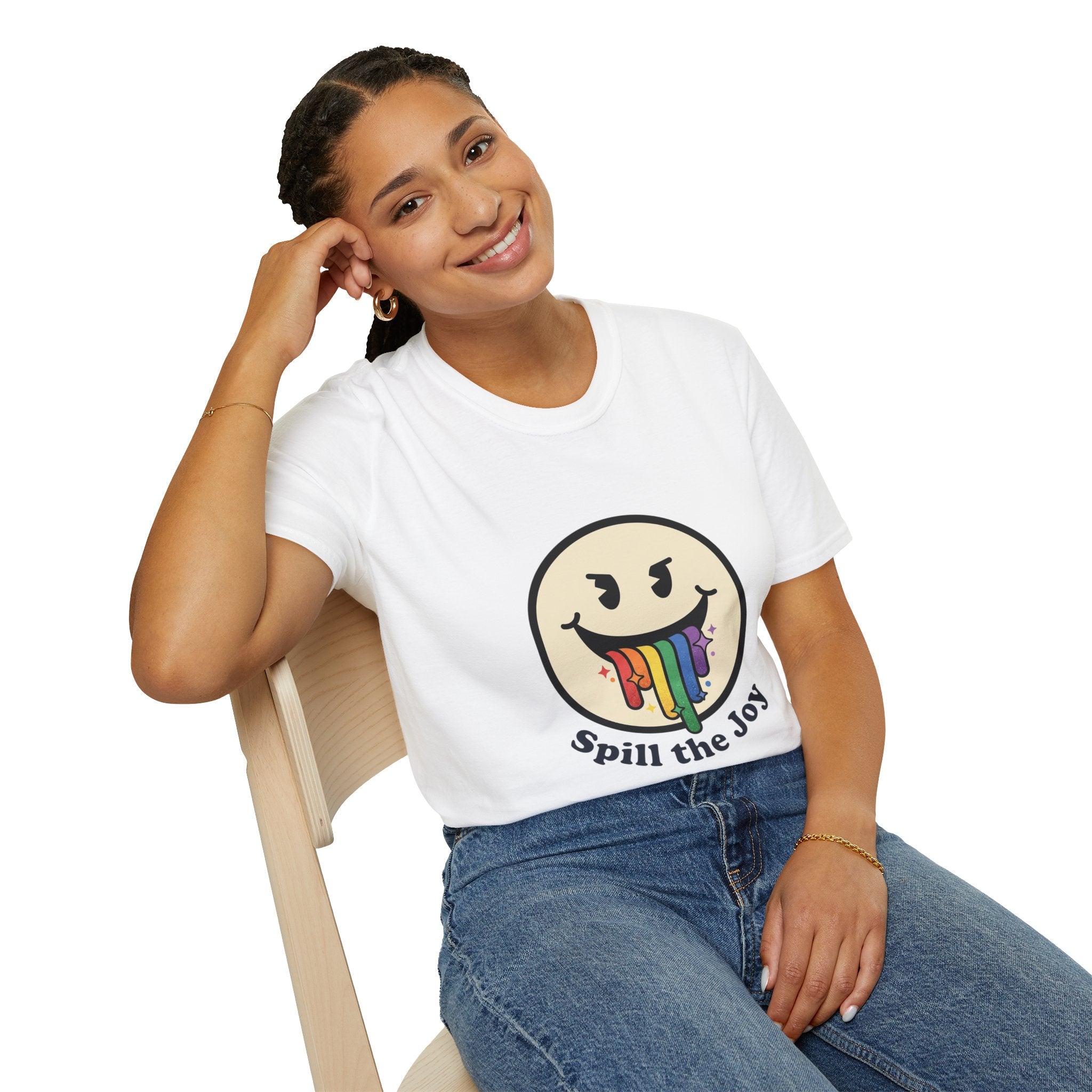 Smiley Face Spill the Joy T-Shirt