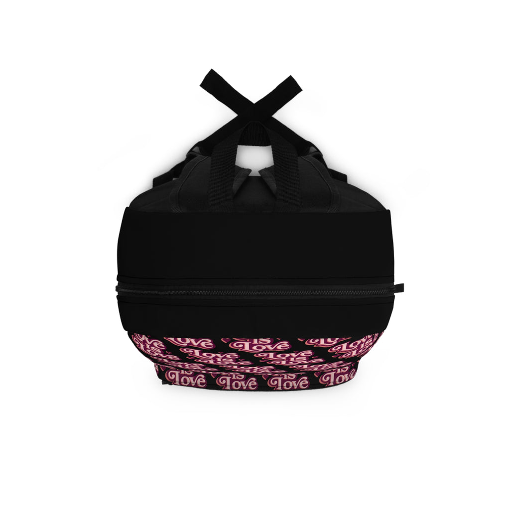 Love Is Love pattern Backpack | LGBTQ Pride pink repeating text