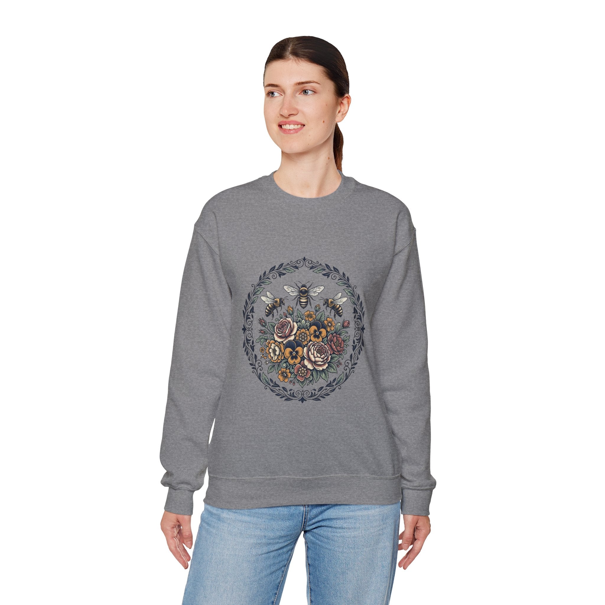 Unisex Floral with Bees Sweatshirt