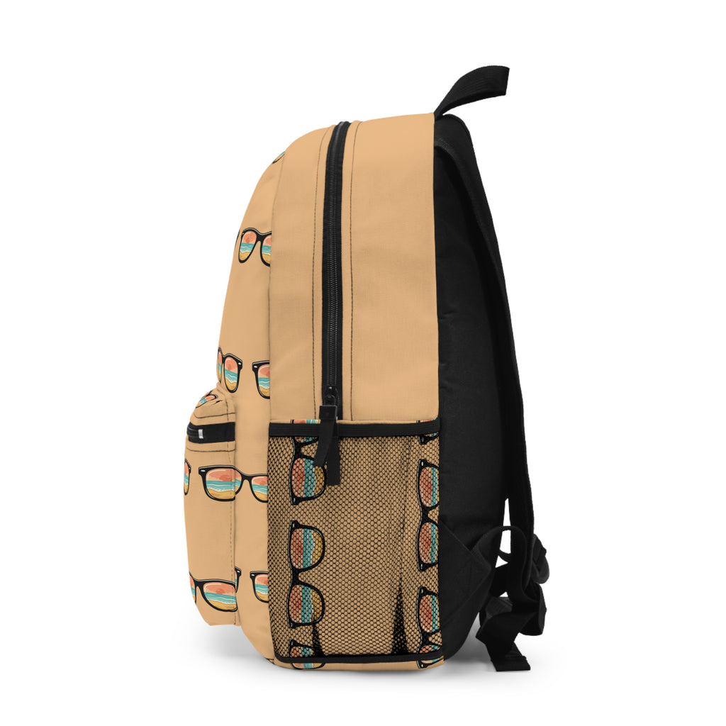 Retro Sunglasses Pattern Backpack | Tan Shades Print