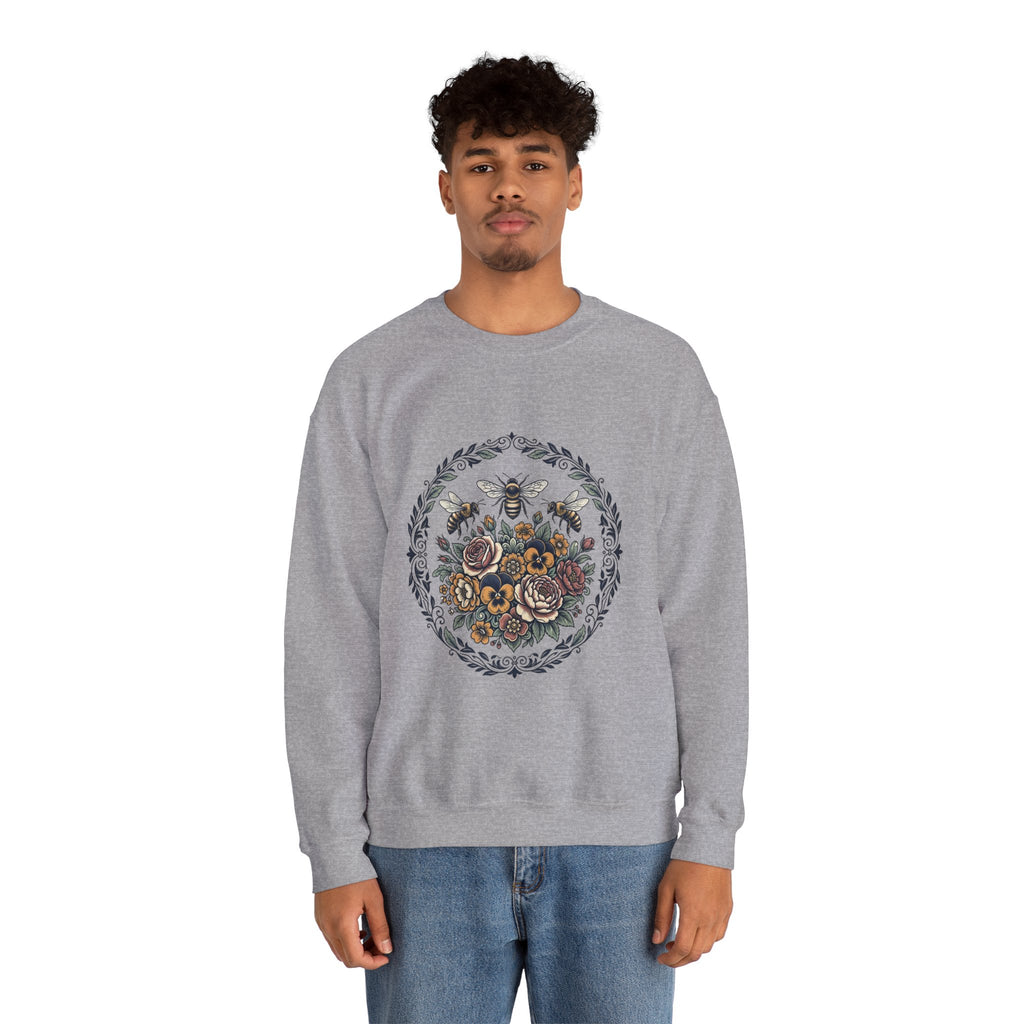 Unisex Floral with Bees Sweatshirt