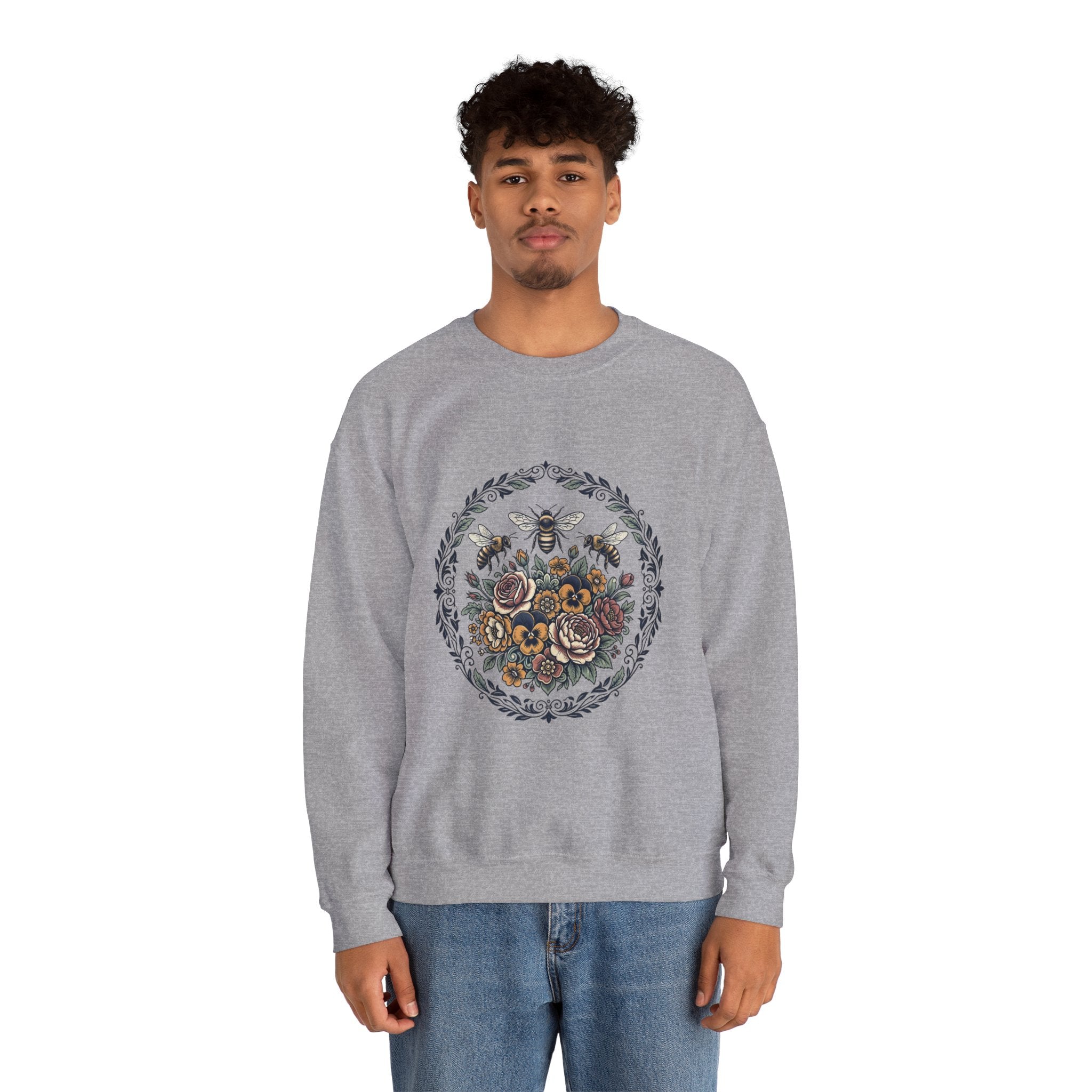 Unisex Floral with Bees Sweatshirt