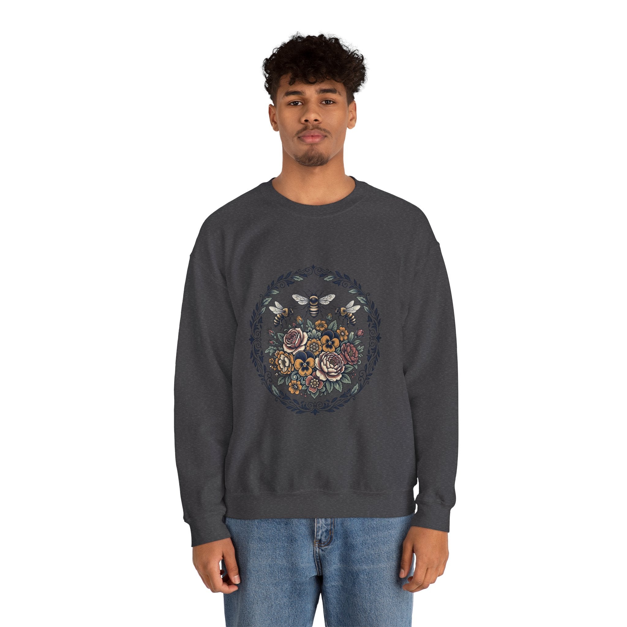 Unisex Floral with Bees Sweatshirt