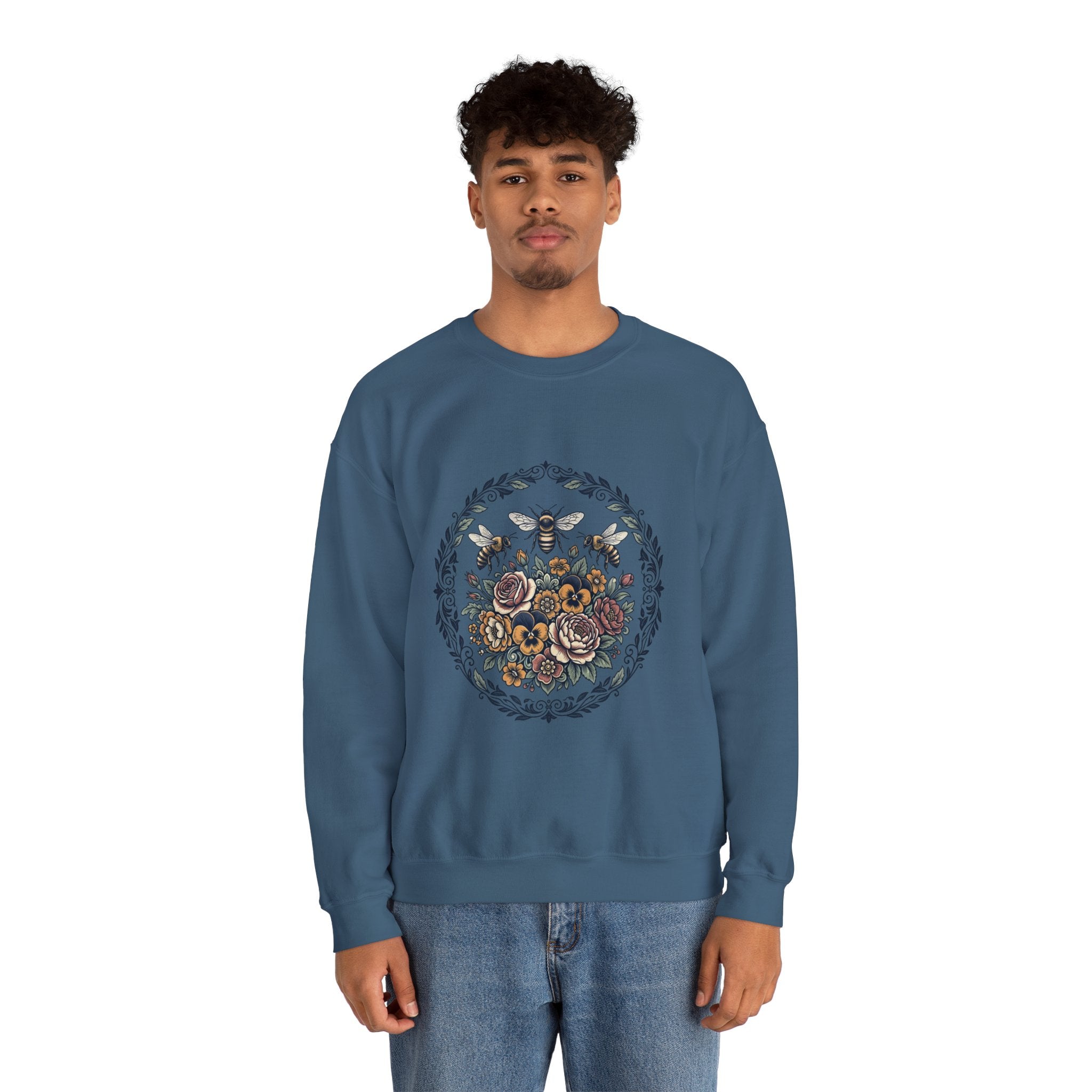 Unisex Floral with Bees Sweatshirt