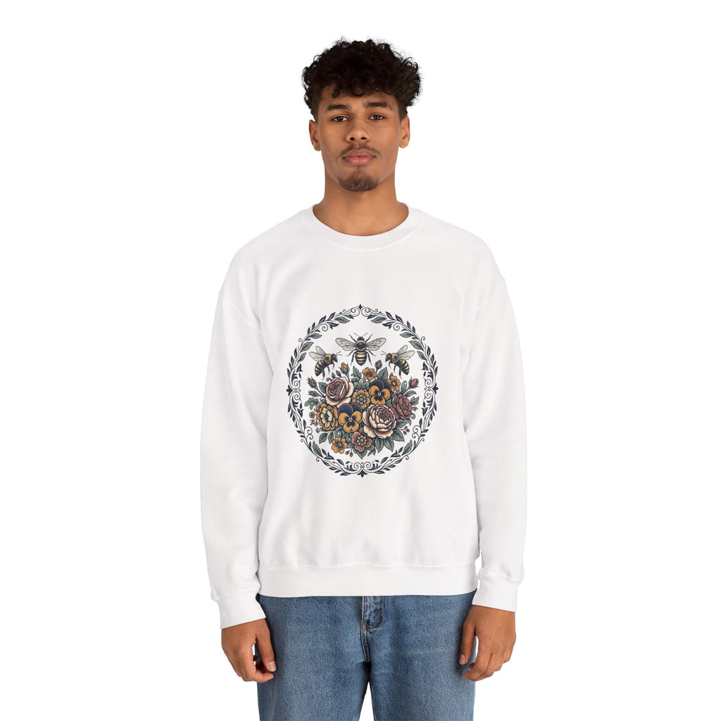 Unisex Floral with Bees Sweatshirt